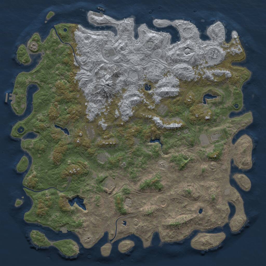 Rust Map: Procedural Map, Size: 6000, Seed: 24041986, 17 Monuments
