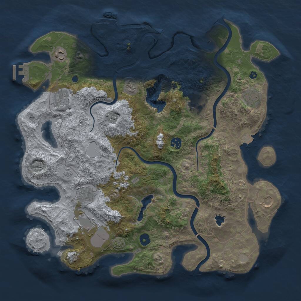 Rust Map: Procedural Map, Size: 4000, Seed: 1827628184, 15 Monuments