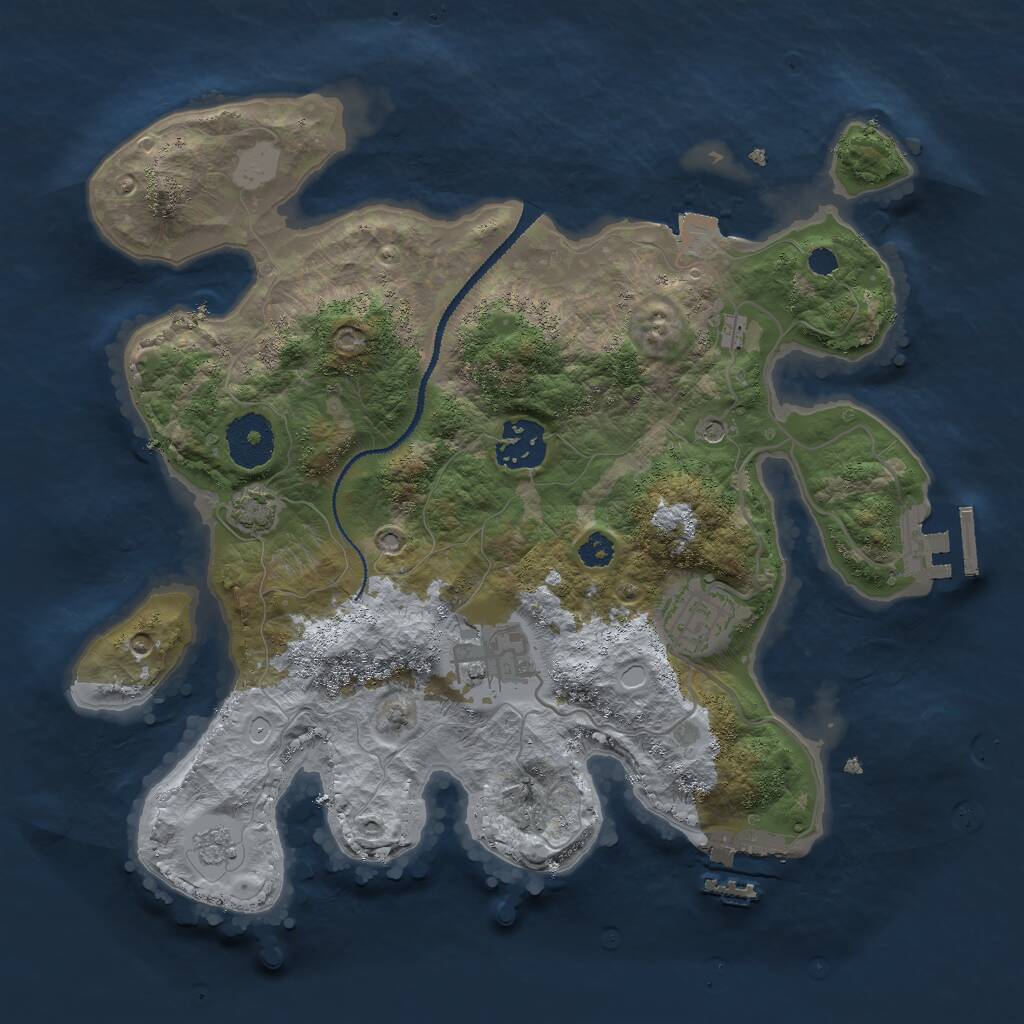 Rust Map: Procedural Map, Size: 3000, Seed: 1785384731, 9 Monuments