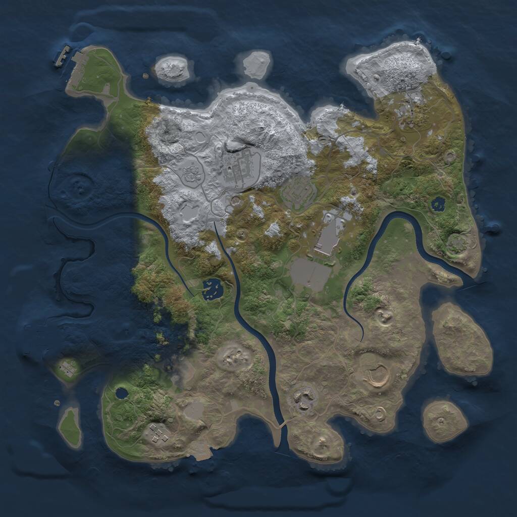 Rust Map: Procedural Map, Size: 3500, Seed: 199522168, 15 Monuments