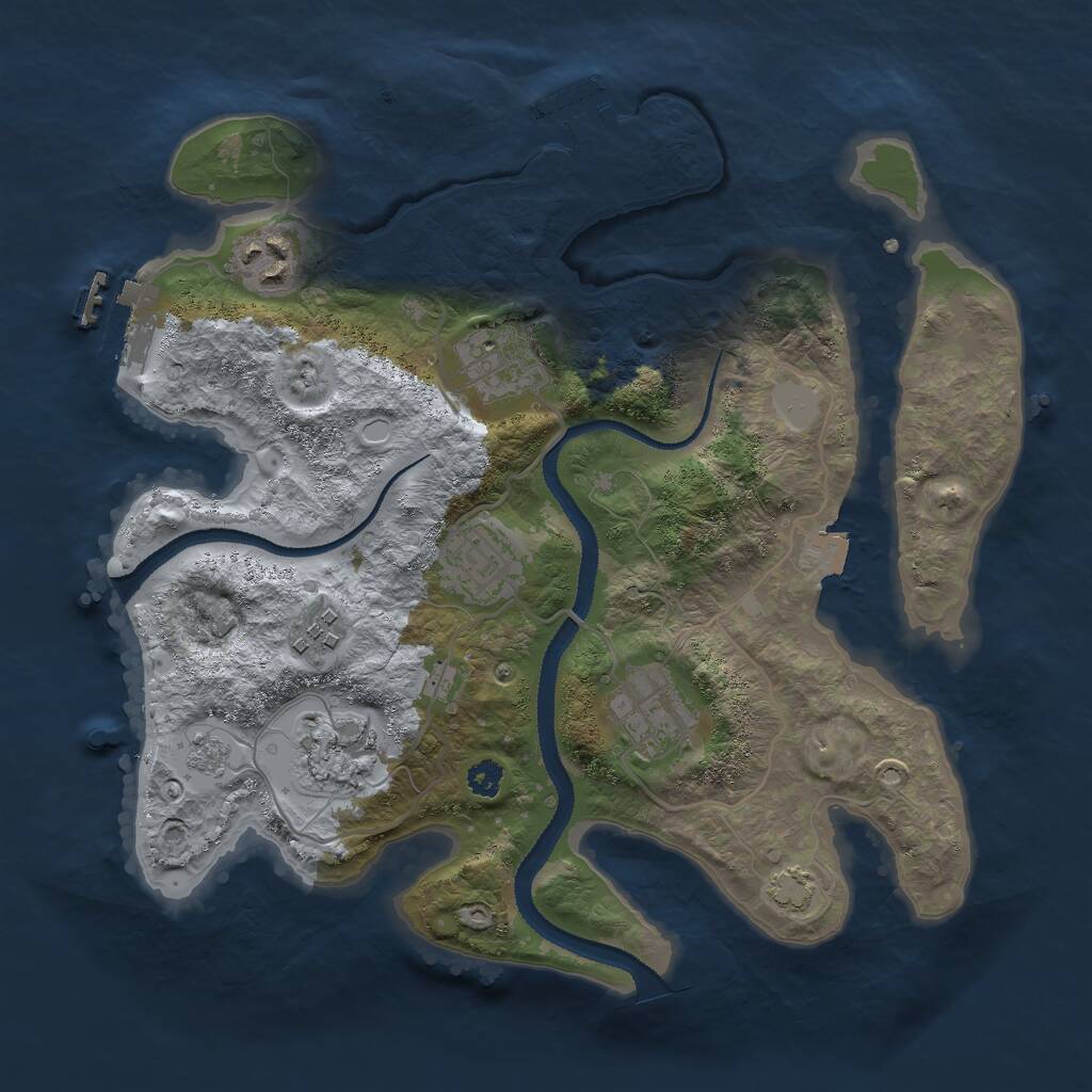 Rust Map: Procedural Map, Size: 3000, Seed: 1838819260, 11 Monuments