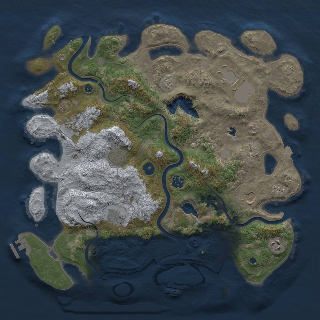 Rust Map: Procedural Map, Size: 4000, Seed: 1500027046, 13 Monuments