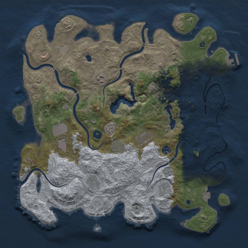 Rust Map: Procedural Map, Size: 4250, Seed: 23932, 15 Monuments