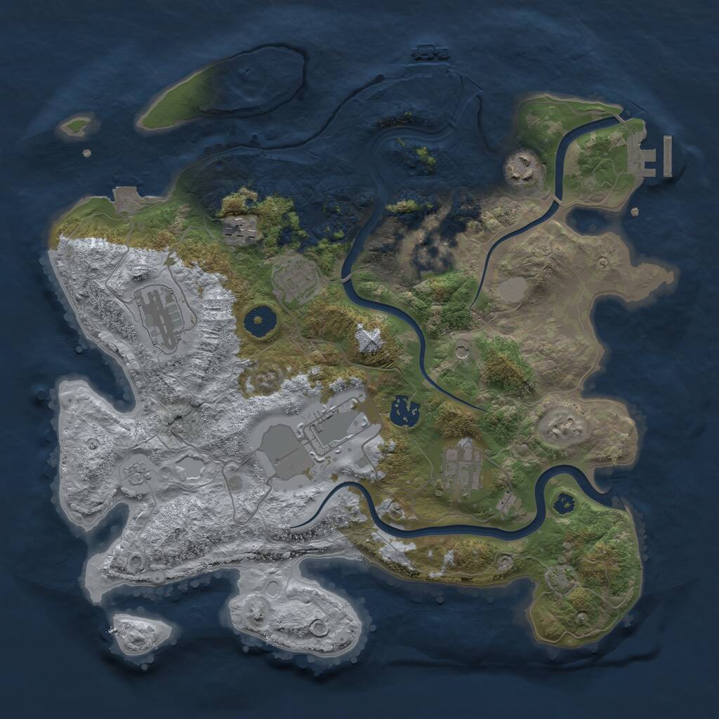 Rust Map: Procedural Map, Size: 3500, Seed: 903965612, 14 Monuments