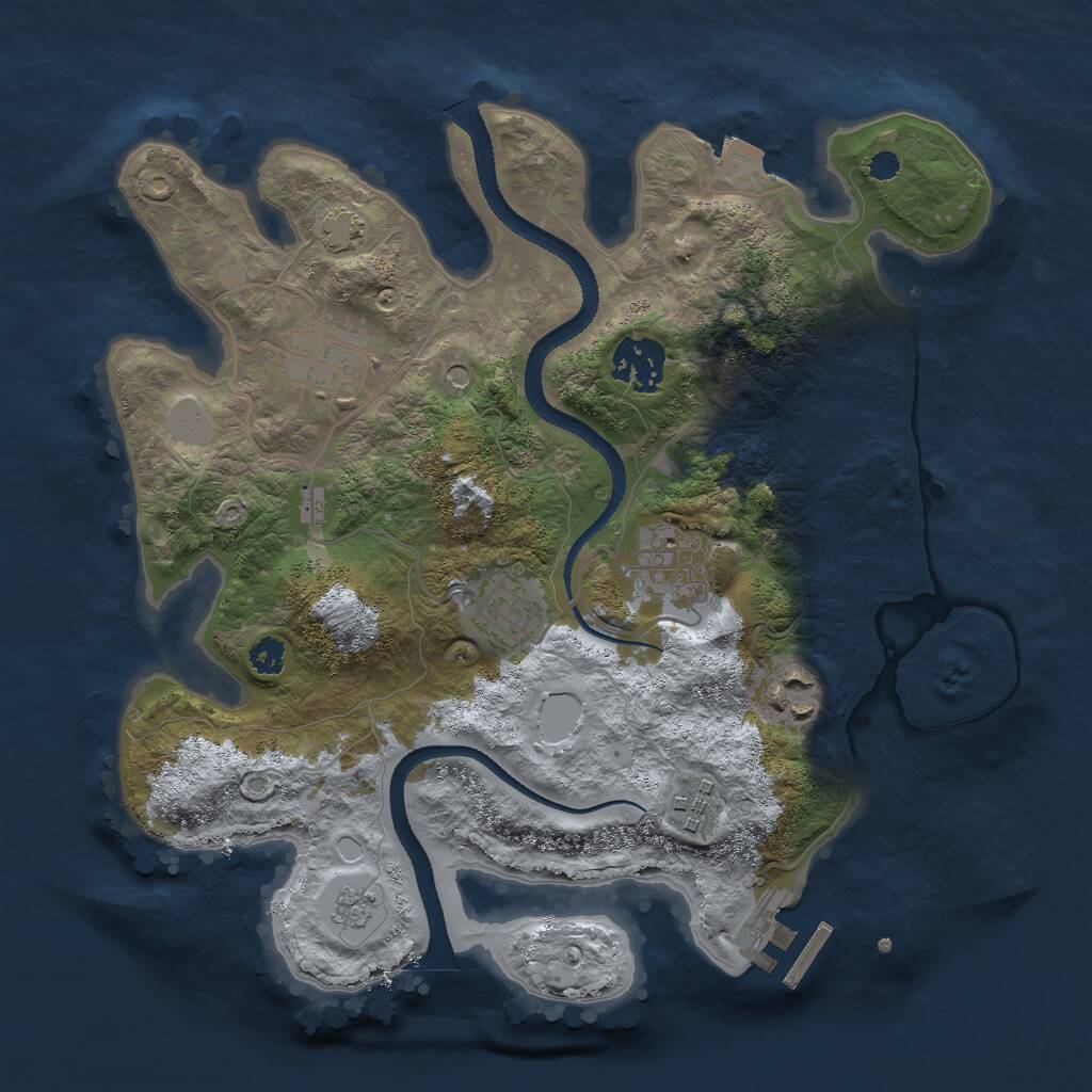 Rust Map: Procedural Map, Size: 3000, Seed: 84495, 11 Monuments