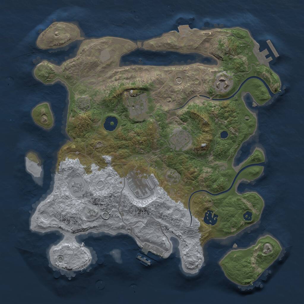 Rust Map: Procedural Map, Size: 3200, Seed: 1551511515, 11 Monuments