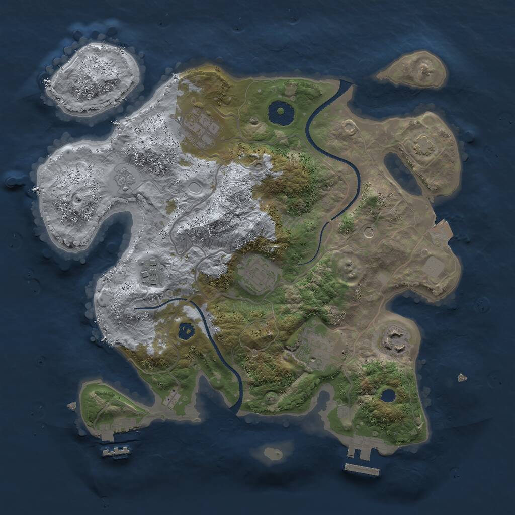 Rust Map: Procedural Map, Size: 3000, Seed: 556539692, 11 Monuments