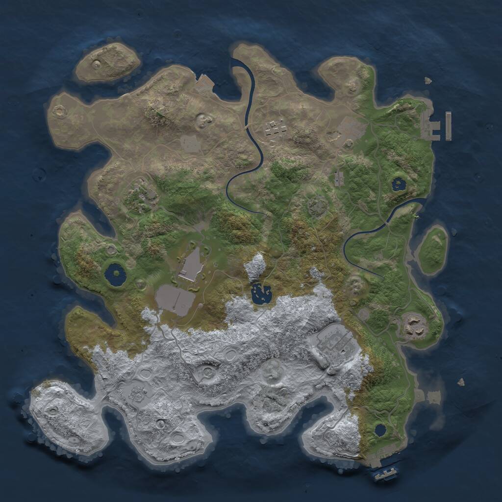 Rust Map: Procedural Map, Size: 3500, Seed: 1234387, 13 Monuments