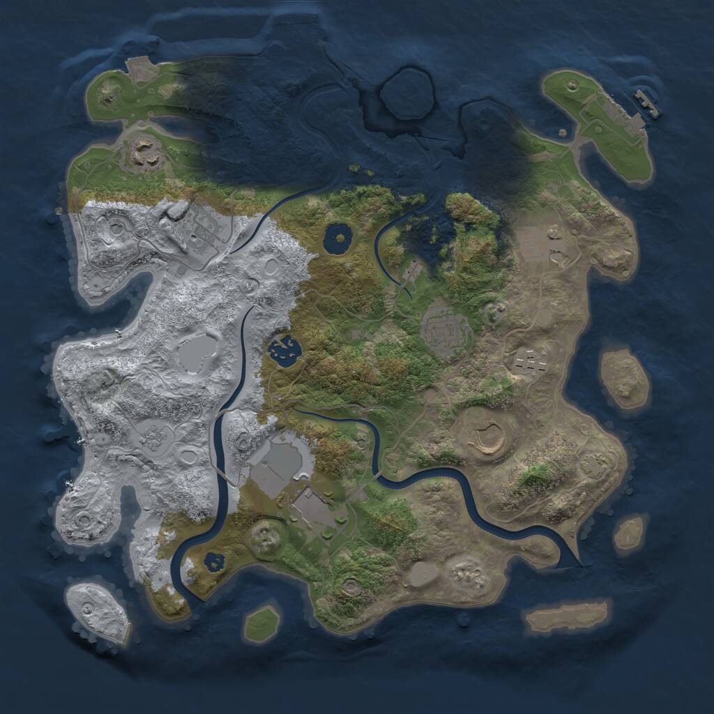 Rust Map: Procedural Map, Size: 3500, Seed: 1506775508, 14 Monuments