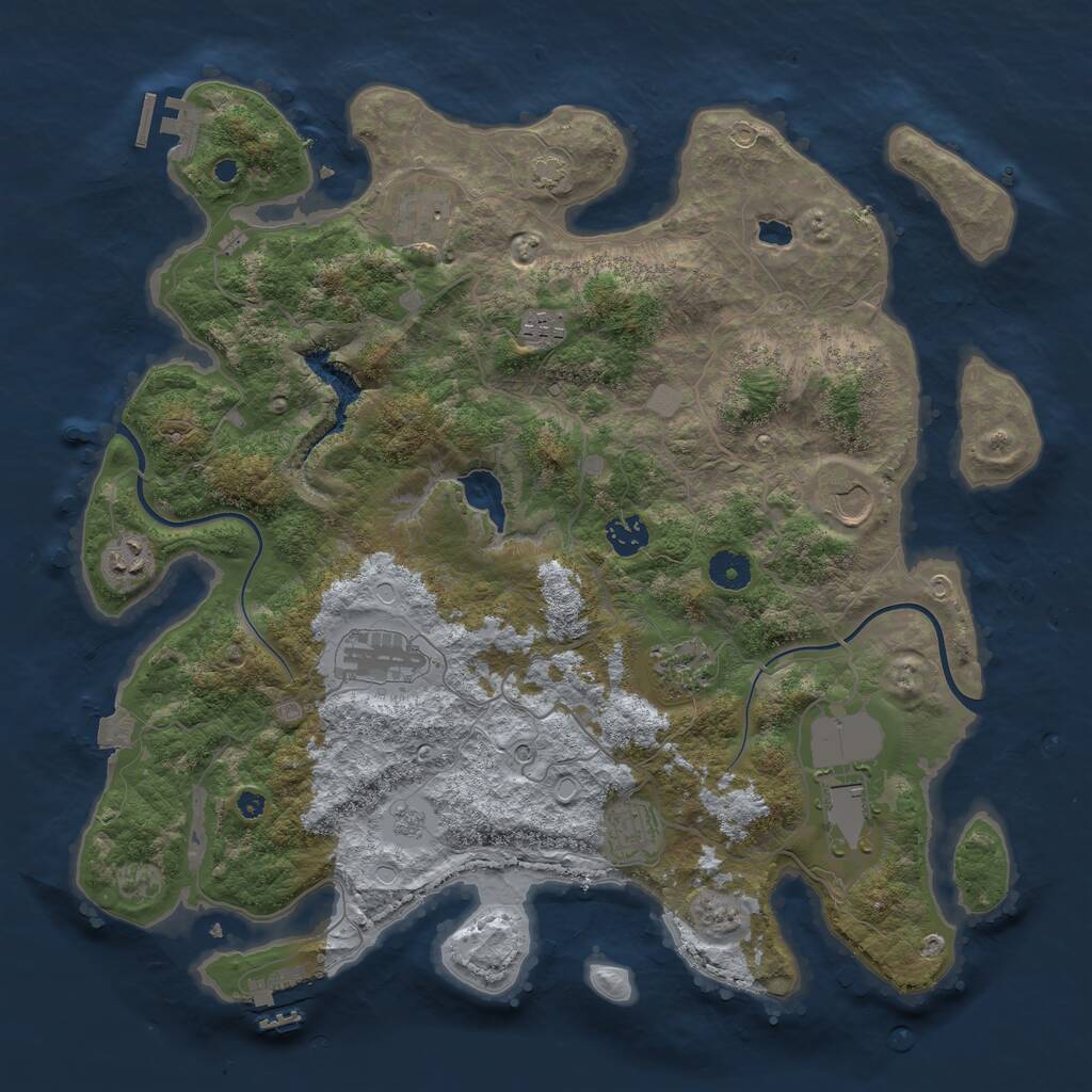 Rust Map: Procedural Map, Size: 4000, Seed: 1670291692, 15 Monuments