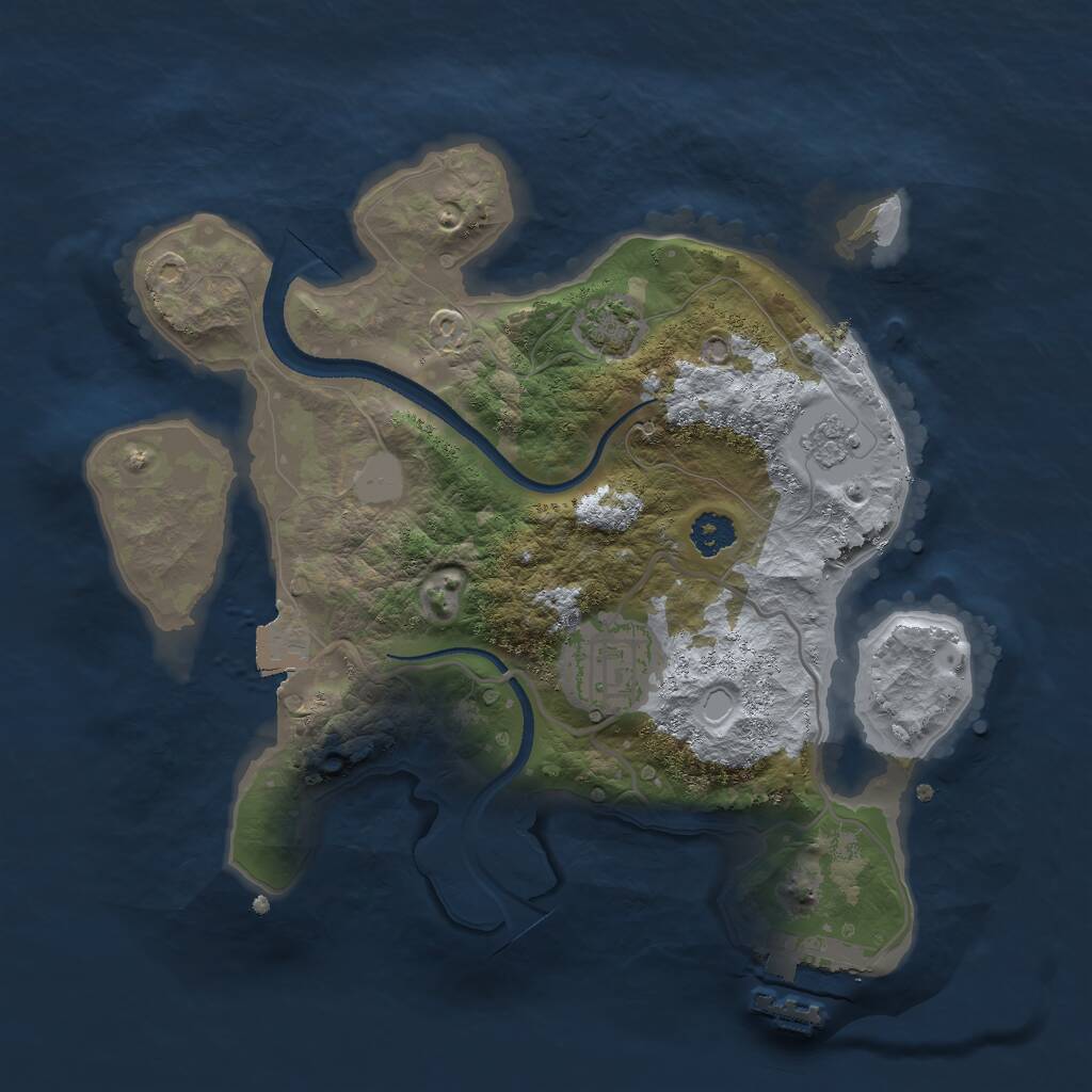 Rust Map: Procedural Map, Size: 2500, Seed: 11070489, 5 Monuments