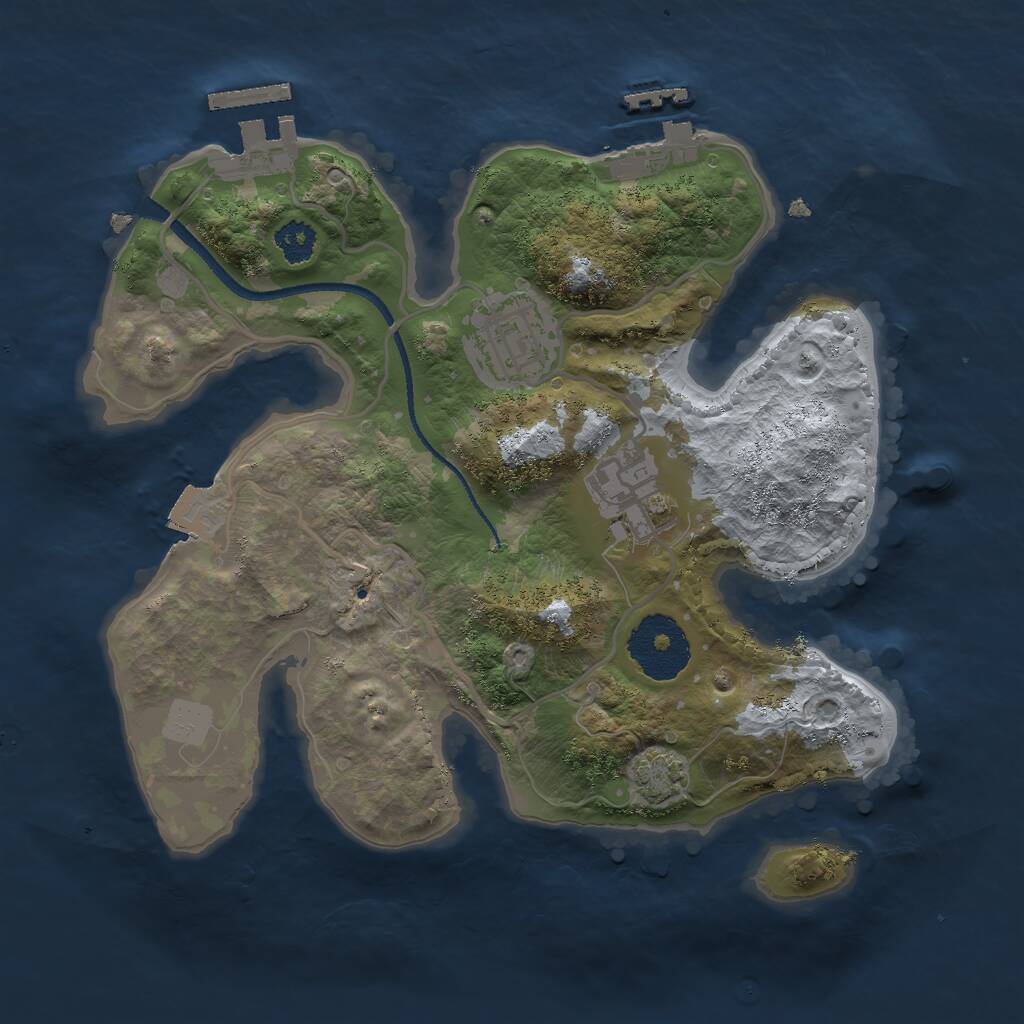 Rust Map: Procedural Map, Size: 2500, Seed: 319151611, 6 Monuments