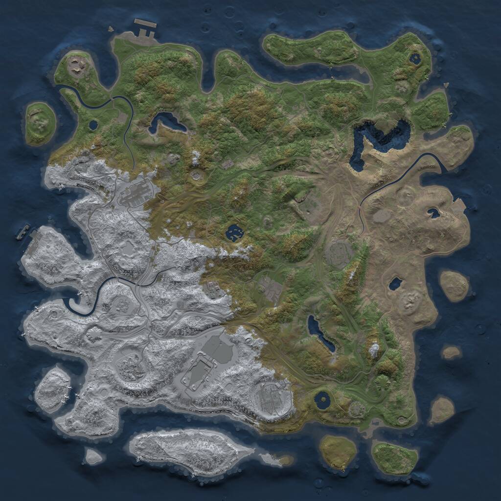 Rust Map: Procedural Map, Size: 4500, Seed: 1658654596, 16 Monuments