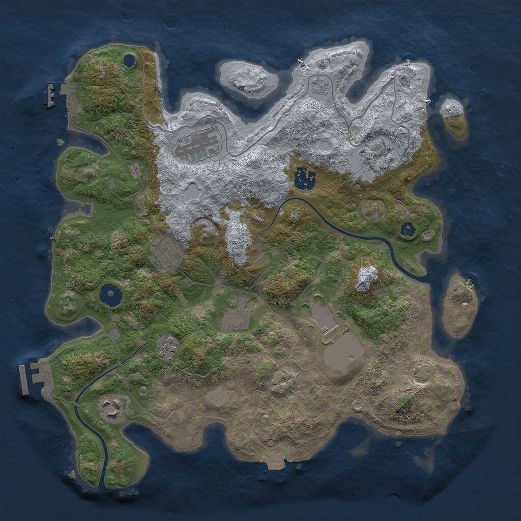 Rust Map: Procedural Map, Size: 3500, Seed: 13295876, 13 Monuments