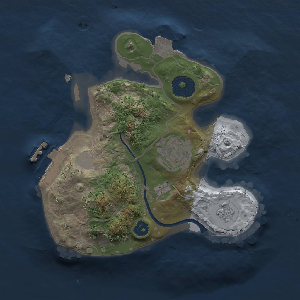 Rust Map: Procedural Map, Size: 2000, Seed: 1985630204, 4 Monuments