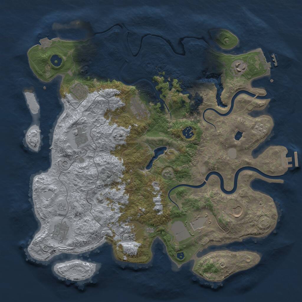 Rust Map: Procedural Map, Size: 4000, Seed: 92204926, 16 Monuments