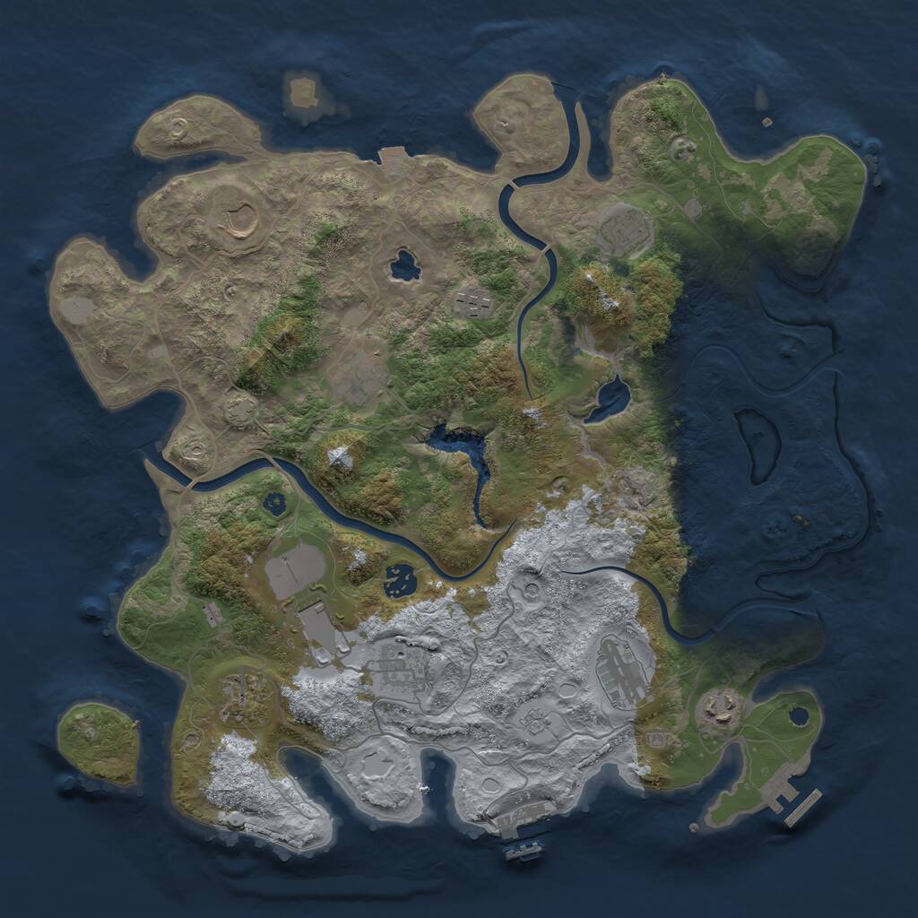 Rust Map: Procedural Map, Size: 4000, Seed: 790643380, 16 Monuments