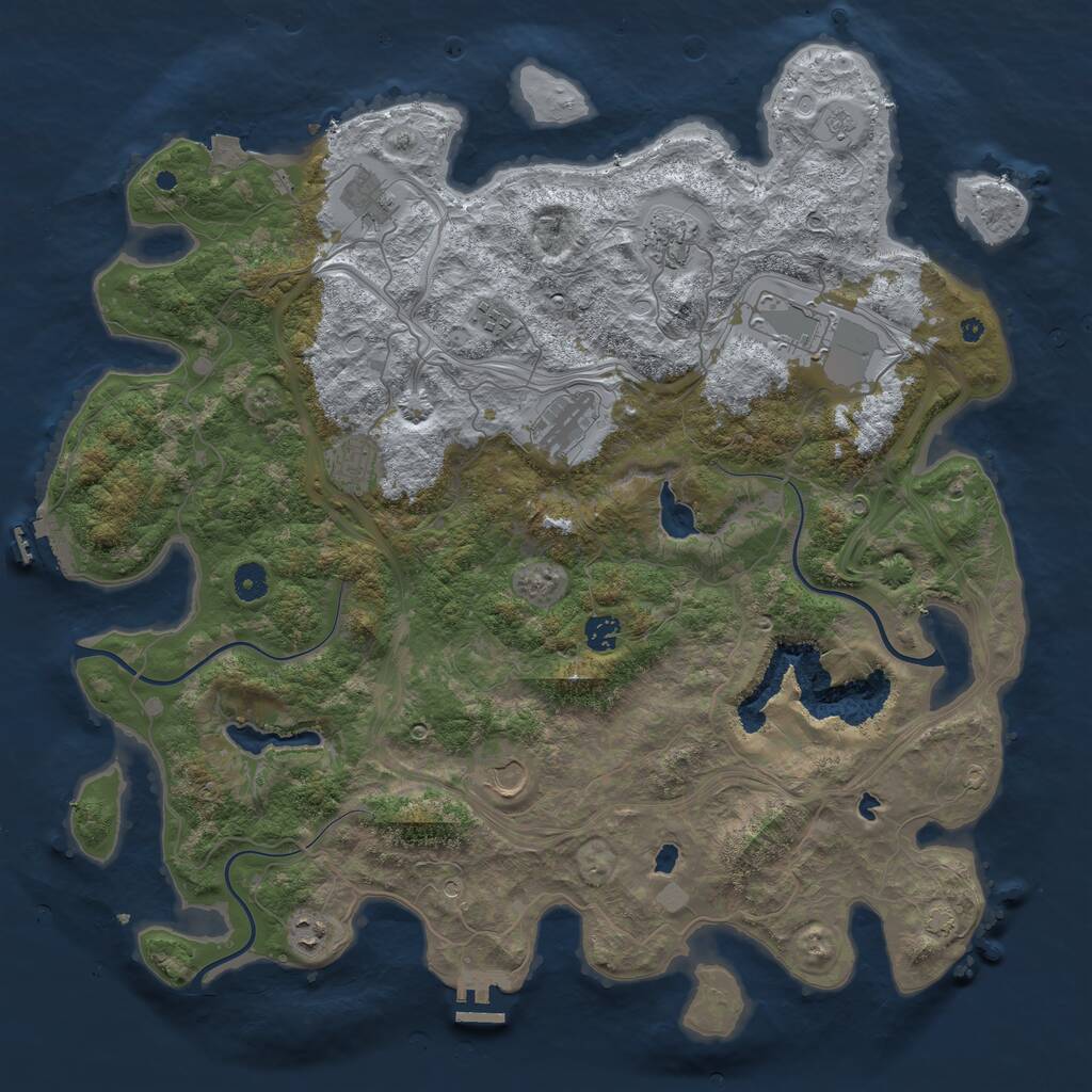 Rust Map: Procedural Map, Size: 4500, Seed: 1497267953, 15 Monuments
