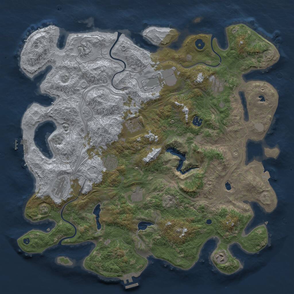 Rust Map: Procedural Map, Size: 4500, Seed: 508741091, 16 Monuments