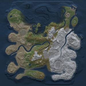 Thumbnail Rust Map: Procedural Map, Size: 3500, Seed: 321457243, 14 Monuments