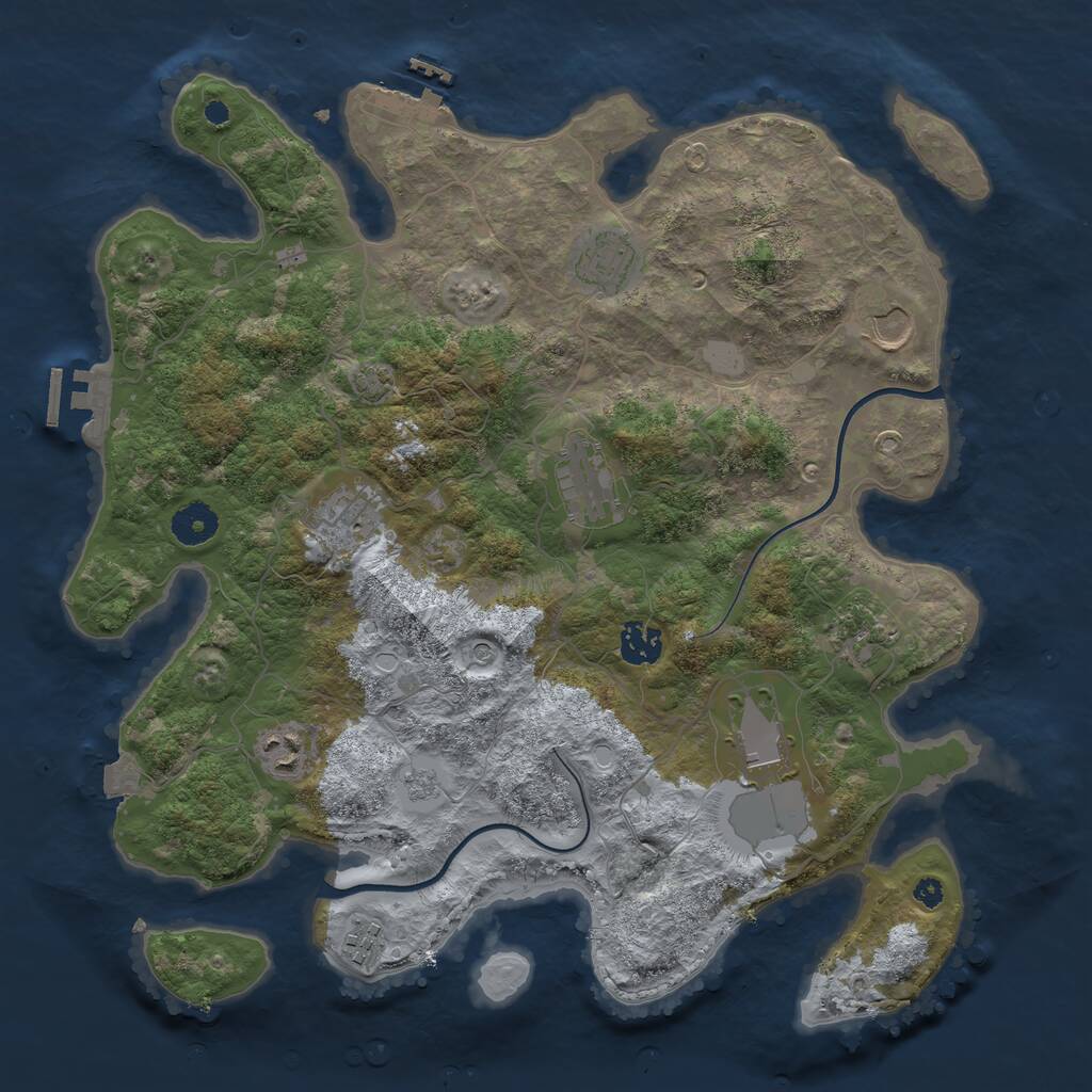Rust Map: Procedural Map, Size: 3750, Seed: 4819811, 15 Monuments