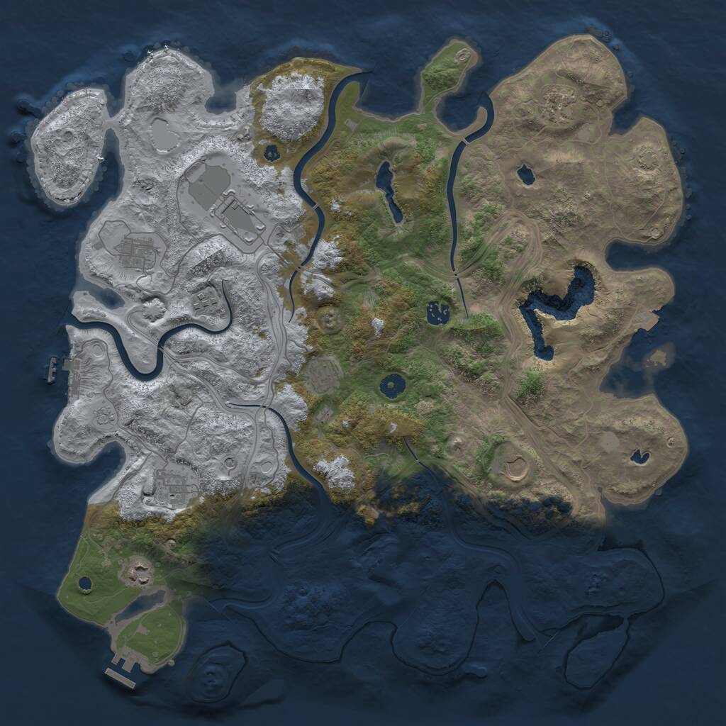 Rust Map: Procedural Map, Size: 4500, Seed: 8679345, 15 Monuments