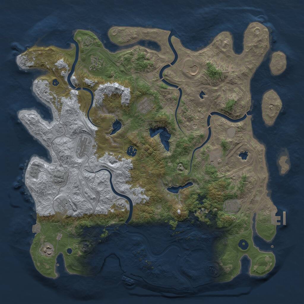 Rust Map: Procedural Map, Size: 4500, Seed: 5675685, 16 Monuments