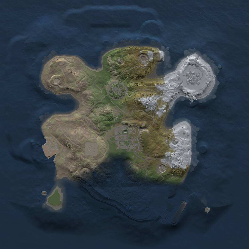 Rust Map: Procedural Map, Size: 2000, Seed: 912911662, 6 Monuments