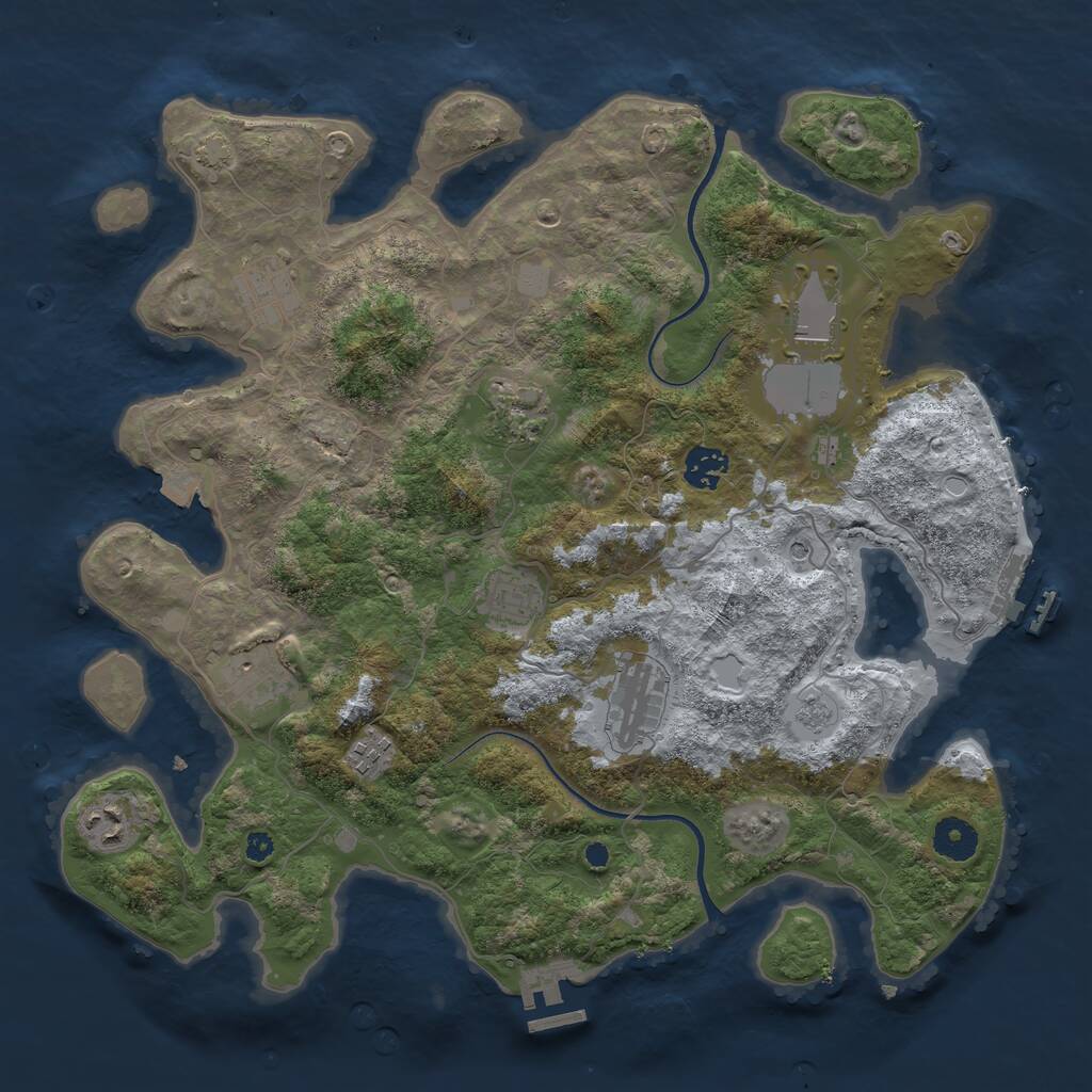 Rust Map: Procedural Map, Size: 3750, Seed: 1685925911, 15 Monuments