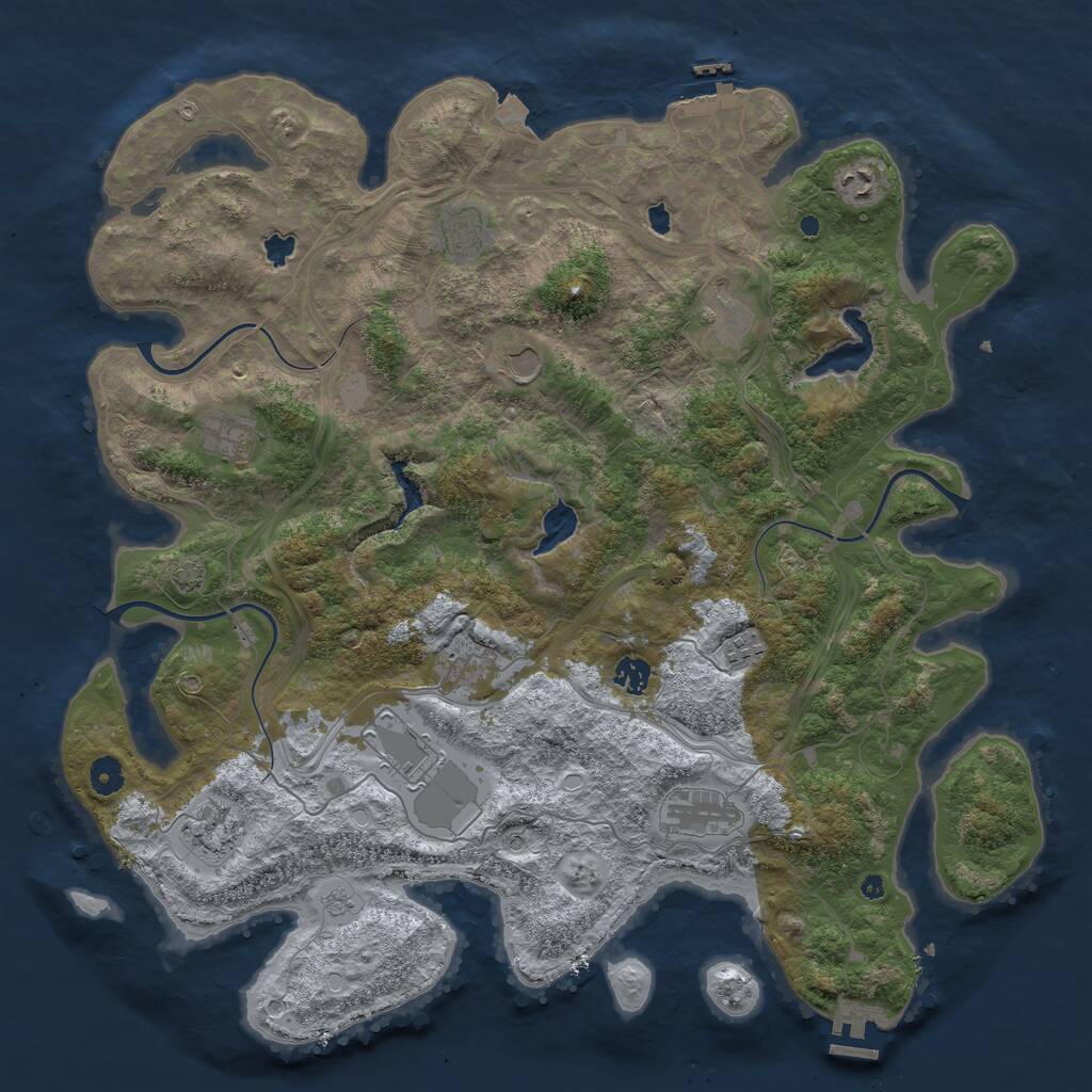 Rust Map: Procedural Map, Size: 4500, Seed: 1789843605, 17 Monuments