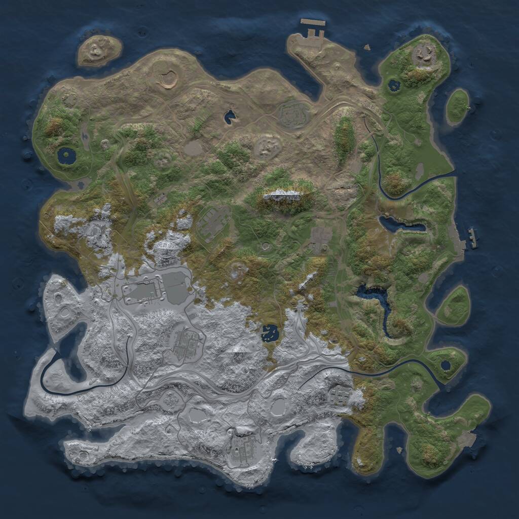 Rust Map: Procedural Map, Size: 4250, Seed: 26647223, 17 Monuments