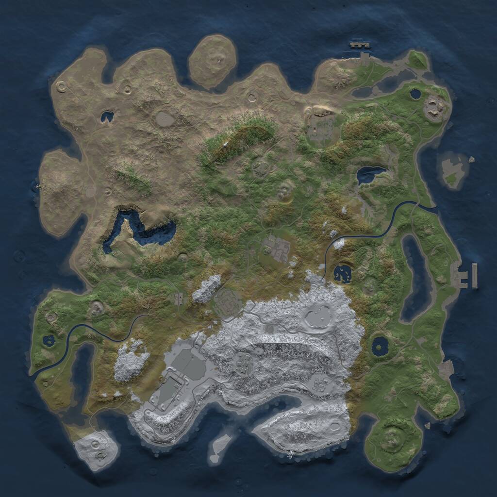 Rust Map: Procedural Map, Size: 4000, Seed: 1397623163, 13 Monuments