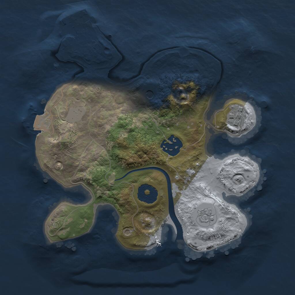 Rust Map: Procedural Map, Size: 2240, Seed: 15691002, 6 Monuments