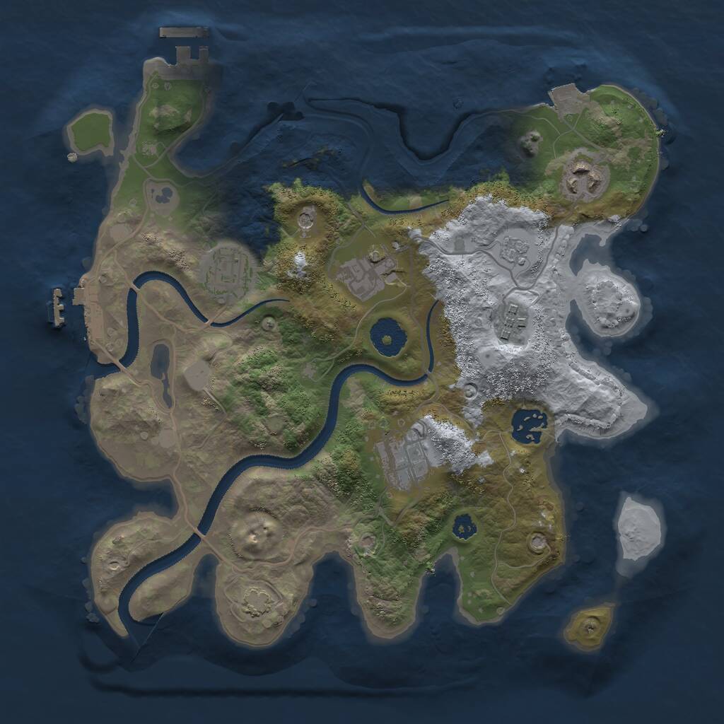 Rust Map: Procedural Map, Size: 3000, Seed: 1697637114, 12 Monuments