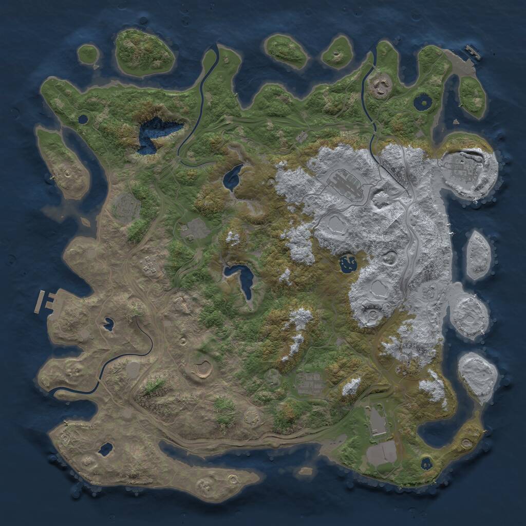 Rust Map: Procedural Map, Size: 4500, Seed: 952114, 17 Monuments