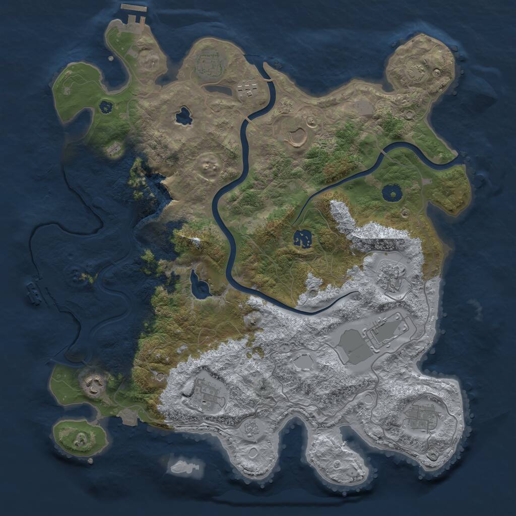 Rust Map: Procedural Map, Size: 4000, Seed: 25654, 15 Monuments