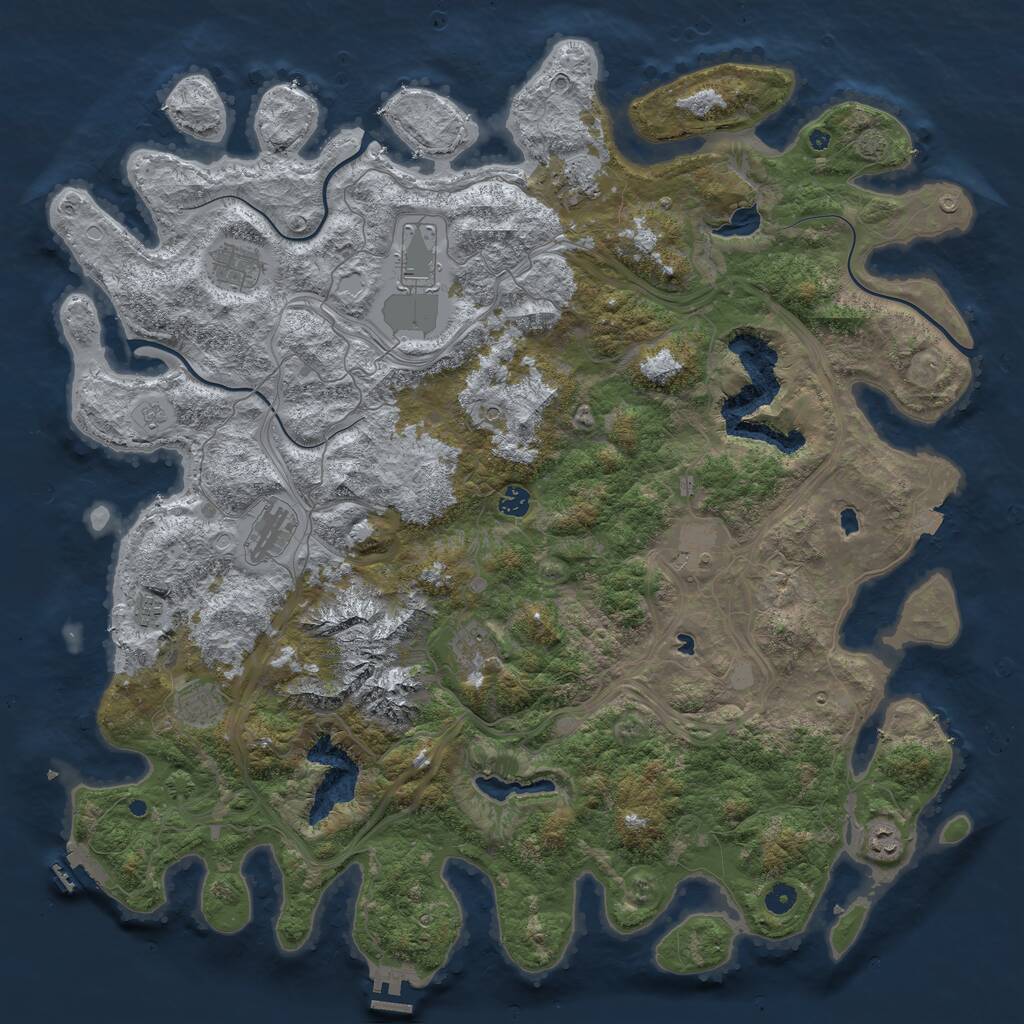 Rust Map: Procedural Map, Size: 5000, Seed: 777112, 16 Monuments