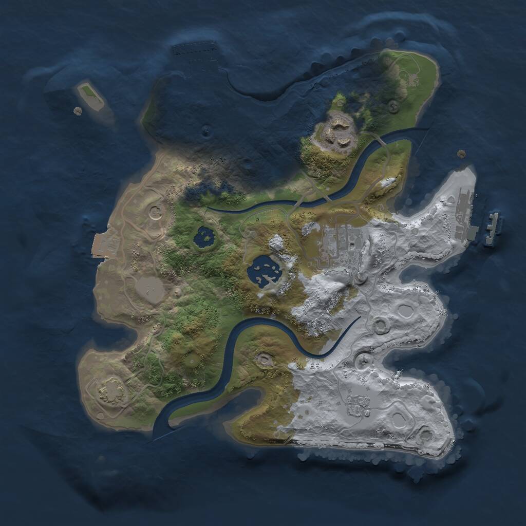 Rust Map: Procedural Map, Size: 2500, Seed: 458686420, 9 Monuments