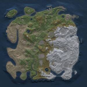 Thumbnail Rust Map: Procedural Map, Size: 3700, Seed: 337554407, 15 Monuments