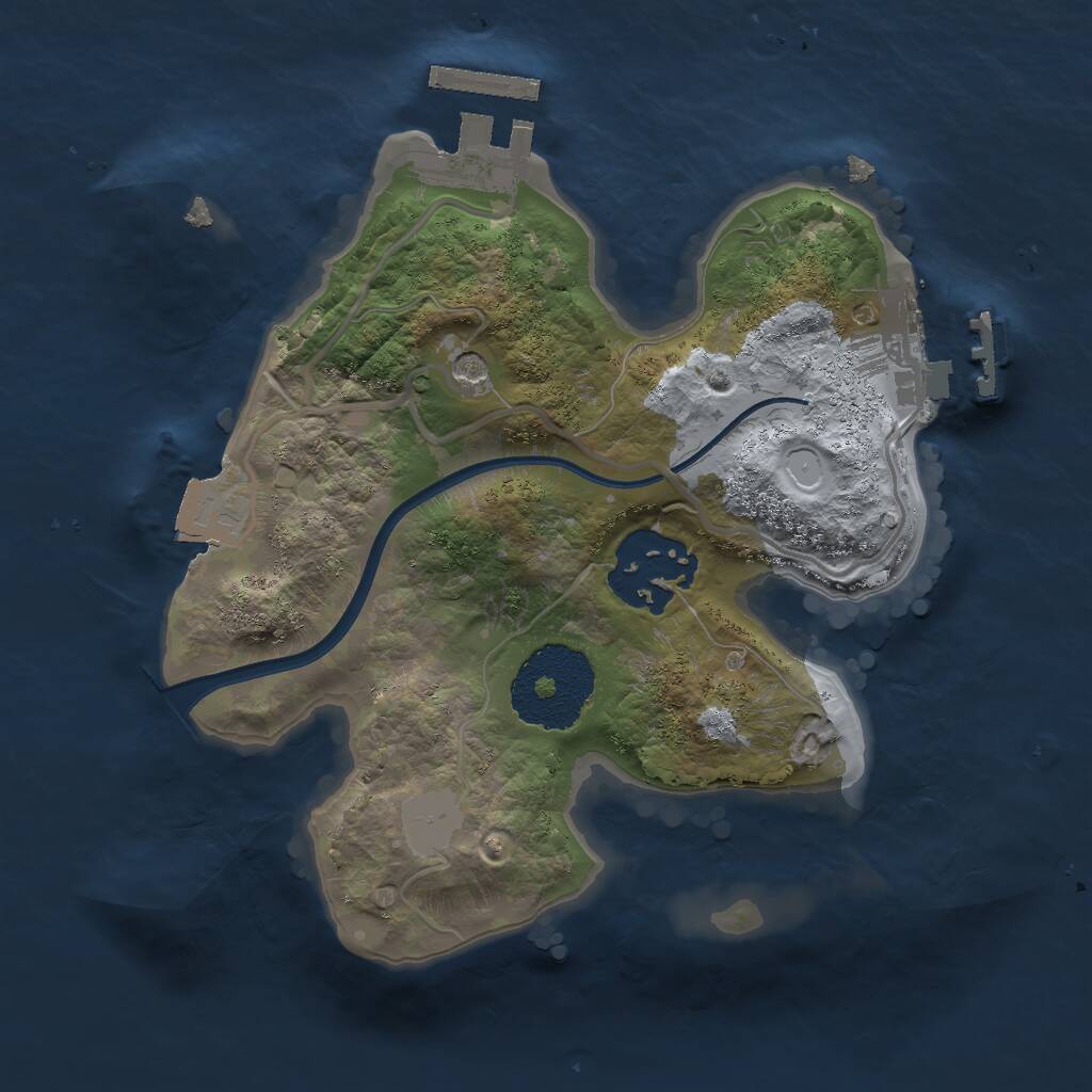 Rust Map: Procedural Map, Size: 2000, Seed: 1288555942, 5 Monuments