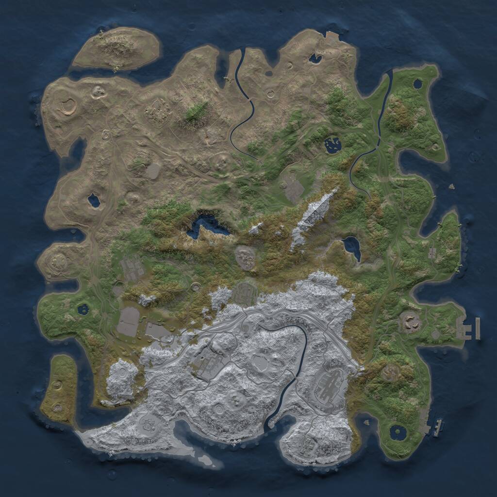 Rust Map: Procedural Map, Size: 4500, Seed: 1965317148, 17 Monuments