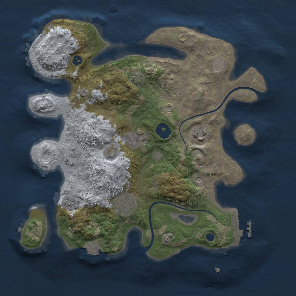 Rust Map: Procedural Map, Size: 3000, Seed: 91838647, 9 Monuments