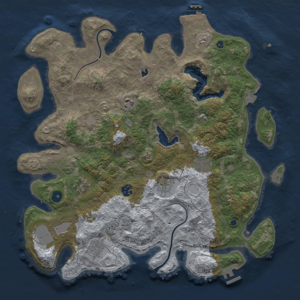 Rust Map: Procedural Map, Size: 4000, Seed: 1473627954, 14 Monuments