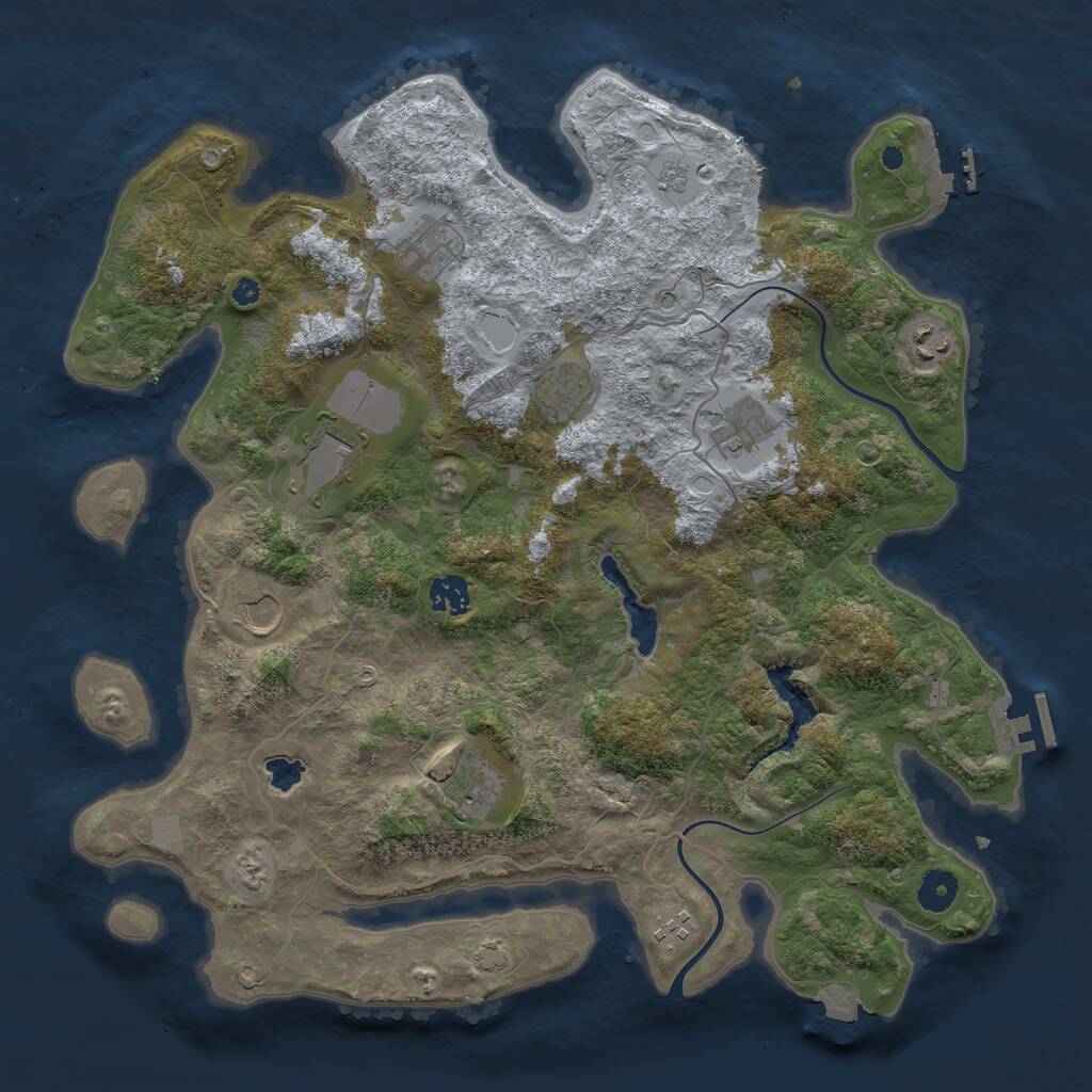 Rust Map: Procedural Map, Size: 4000, Seed: 7634, 15 Monuments