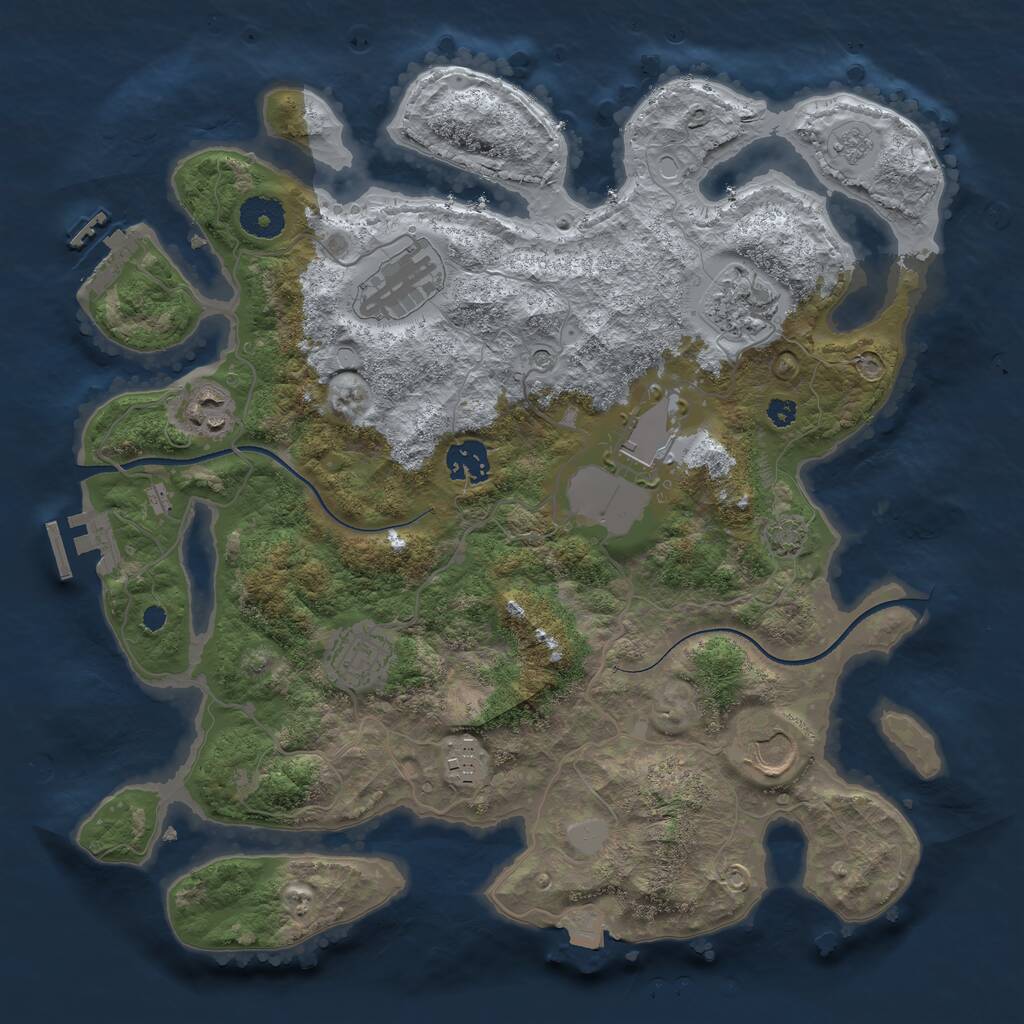 Rust Map: Procedural Map, Size: 3500, Seed: 1604887636, 14 Monuments