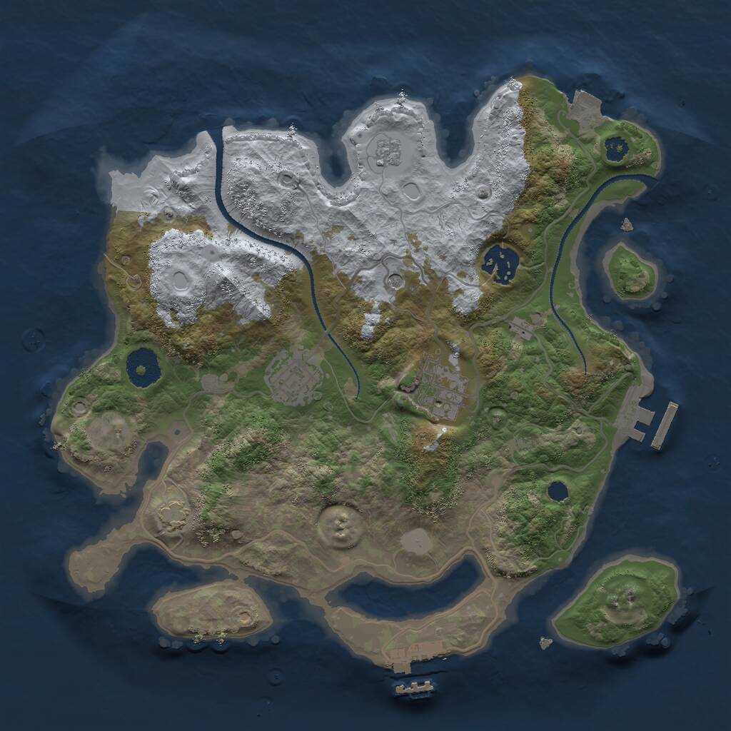 Rust Map: Procedural Map, Size: 3000, Seed: 896390352, 9 Monuments