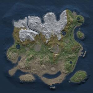 Thumbnail Rust Map: Procedural Map, Size: 3000, Seed: 896390352, 9 Monuments