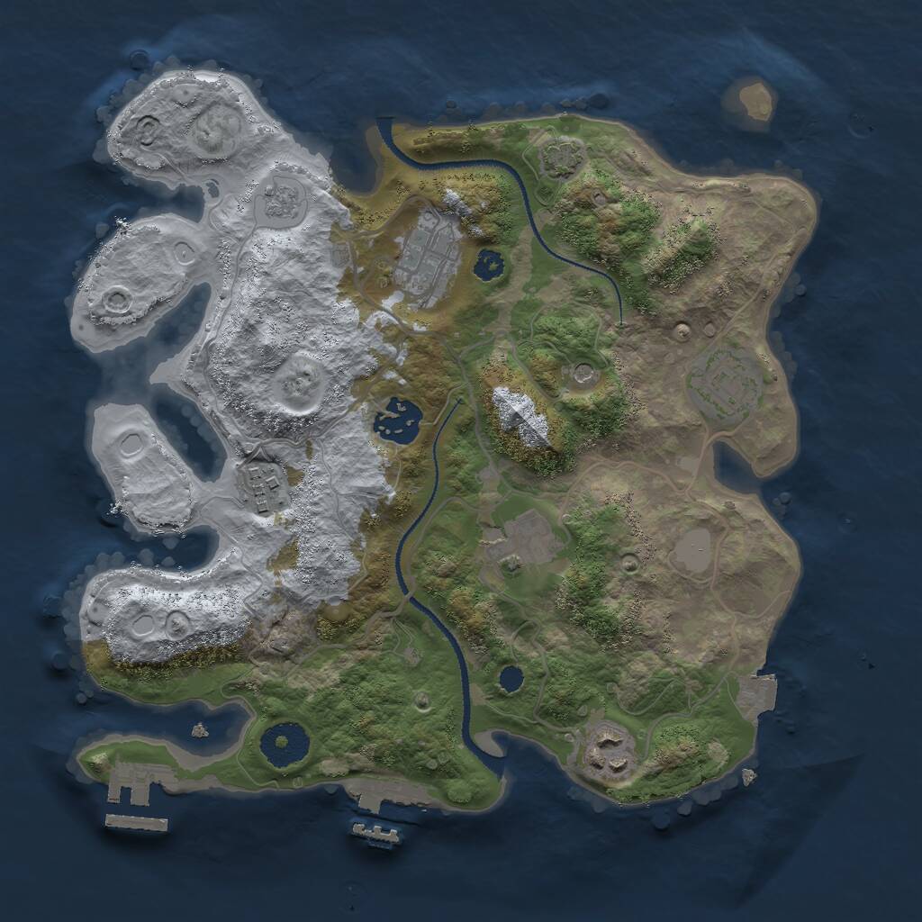 Rust Map: Procedural Map, Size: 3000, Seed: 98823610, 12 Monuments