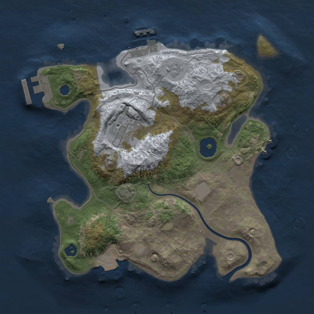 Rust Map: Procedural Map, Size: 2500, Seed: 33898646, 6 Monuments