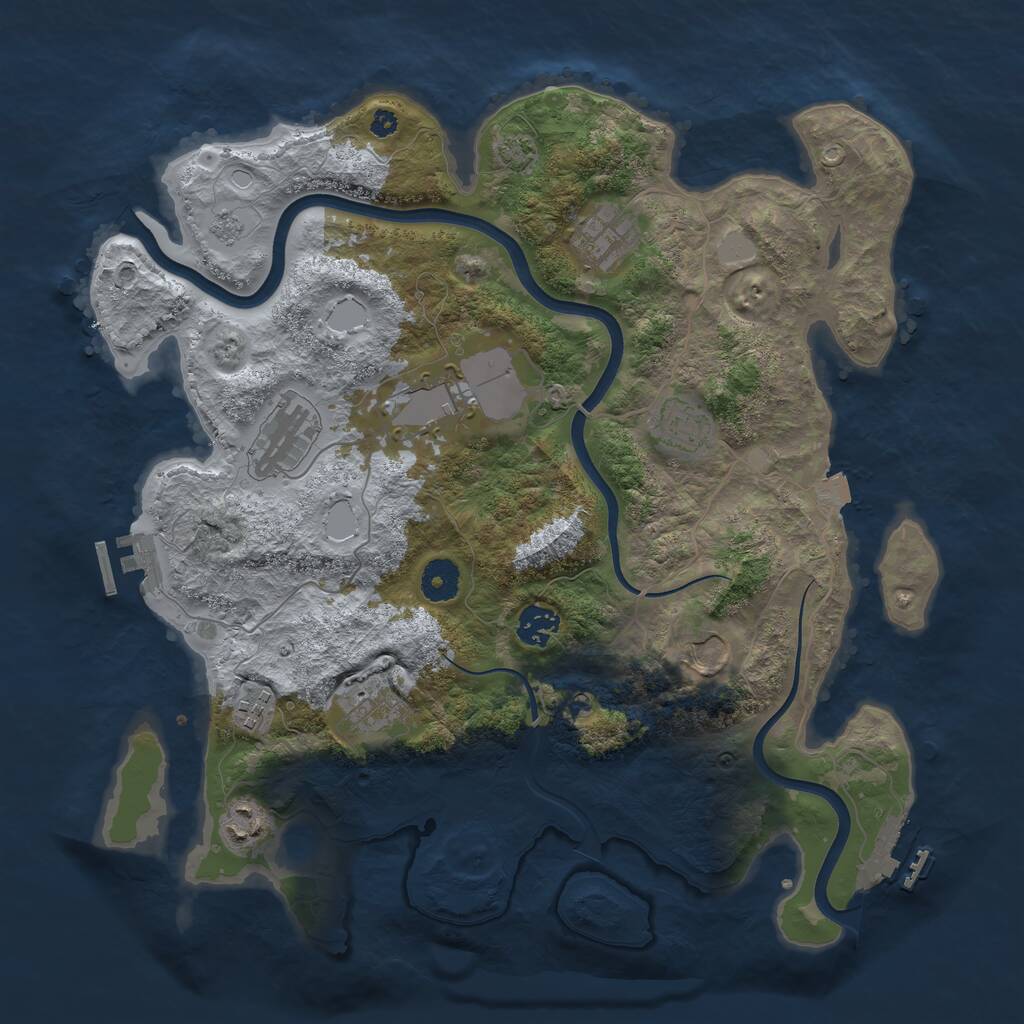 Rust Map: Procedural Map, Size: 3750, Seed: 253586463, 15 Monuments